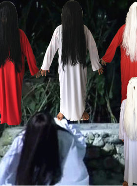 万圣节服装成人男白色红色恐怖吓人cosplay贞子女鬼死神僵尸衣服