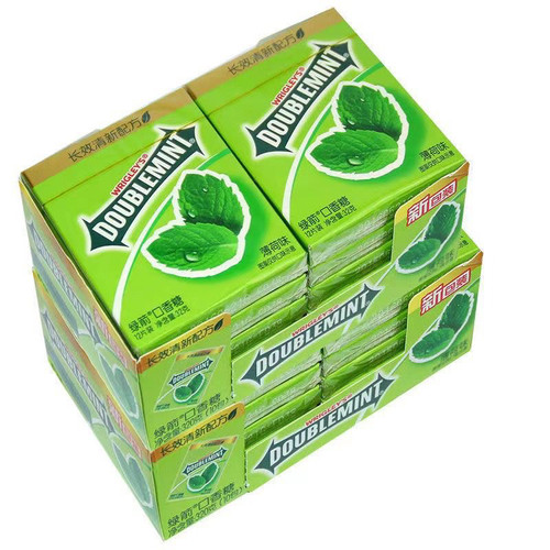 绿箭金装口香糖薄荷青柠味12片装10包随身清新口气接吻糖果小零食