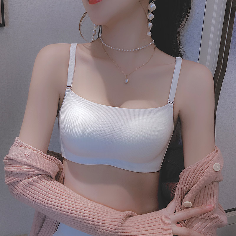 趣安芬文胸防走光小胸聚拢无痕无钢圈薄款抹胸式裹胸内衣女舒适