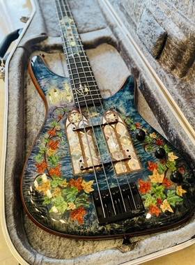 【已售】Sugi NB4E 贝斯Bass 琴体及指板满镶嵌“教堂”主题