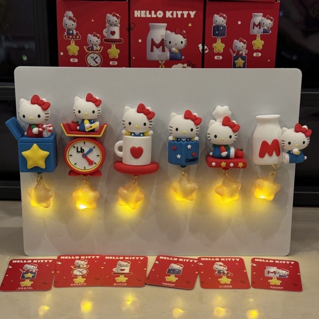 hellokitty凯蒂猫复古餐厅星星发光冰箱贴 礼物盲盒图片