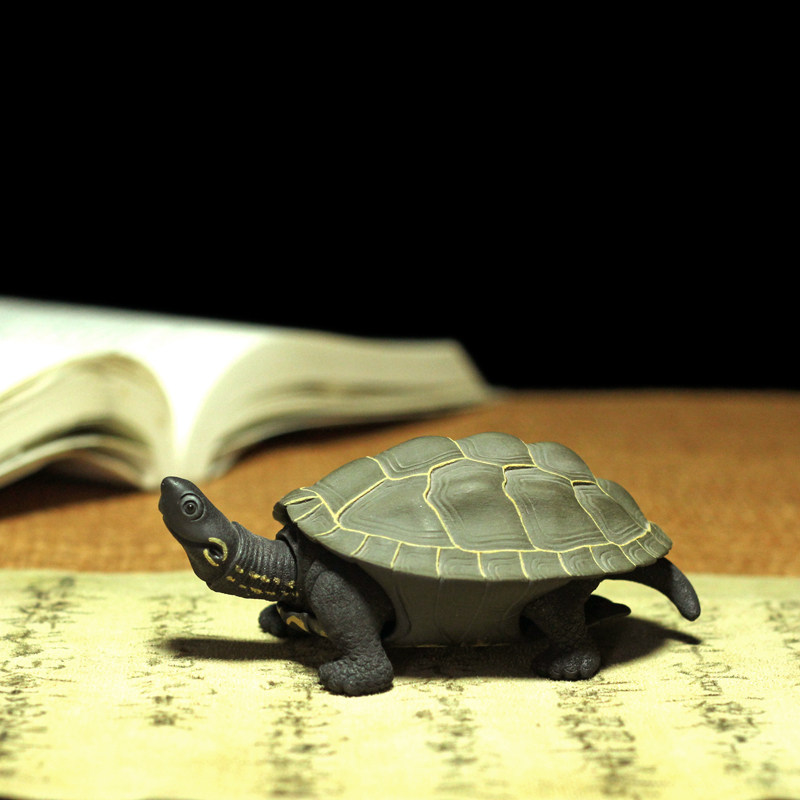 御青堂宜兴朱亚军紫砂全手工茶宠摆件茶玩把件 陶艺乌龟 长寿龟
