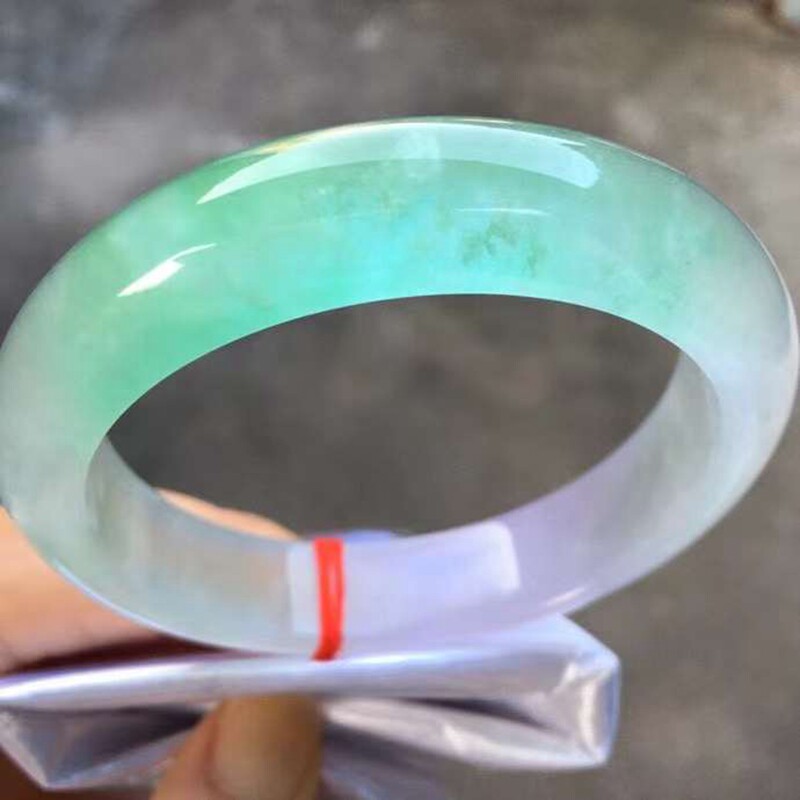 珠宝玉石冰糯种春彩翡翠色玉手镯麦芽绿淡紫玉镯芙蓉色福镯子玉镯