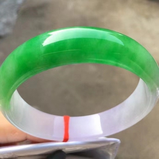 源头珠宝玉石冰糯种翠玉翡翠手镯绿翡辣绿淡紫罗兰宽手镯玉镯福镯