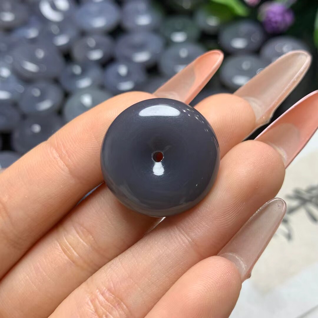 天然珠宝玉石和田玉吊坠碧玉烟紫平安扣怀古转运挂件玉坠时来运转