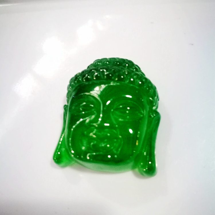 天然玉石玻璃种翡翠玉达摩弥勒佛头像小挂件吊坠玉