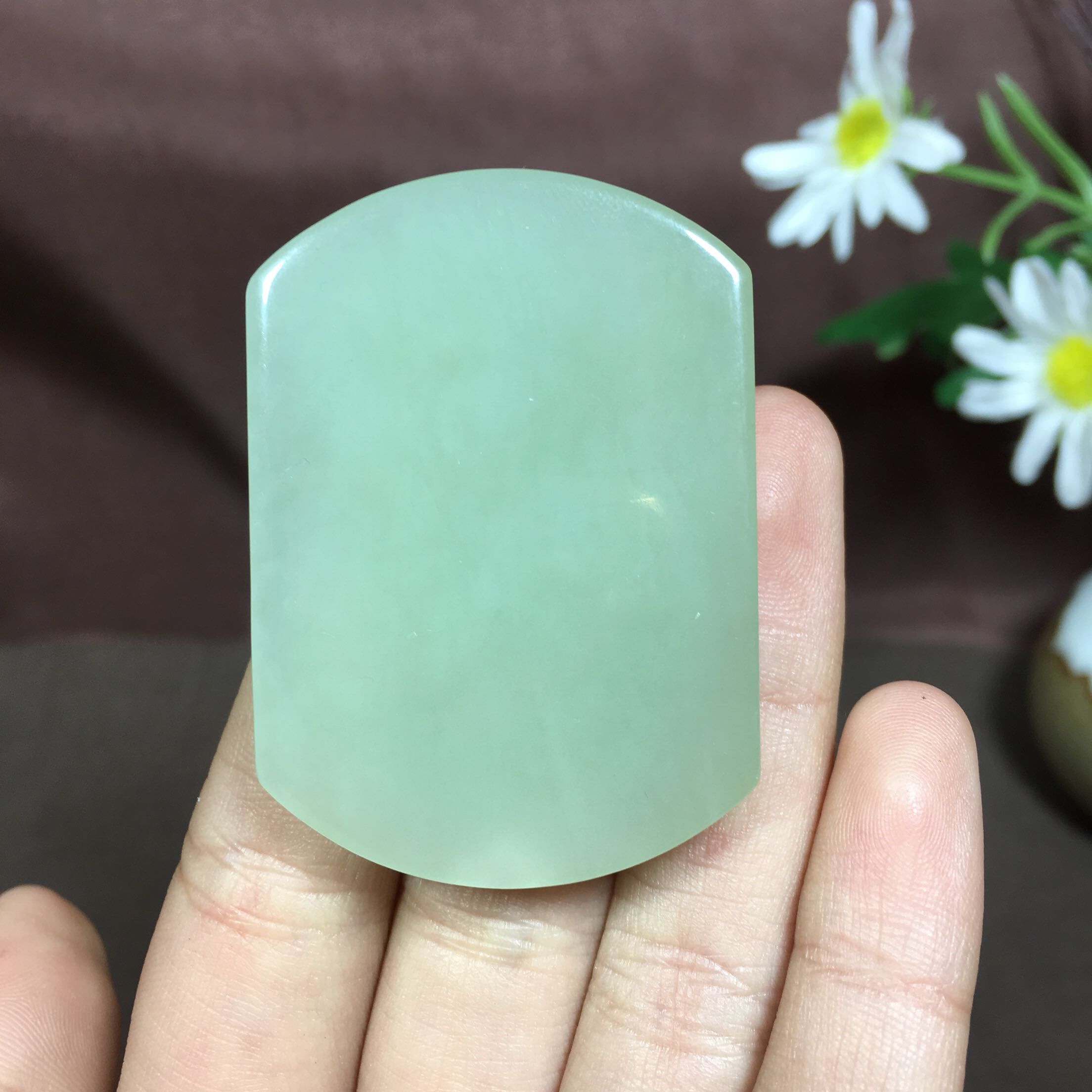 直销和田玉青海料细料油青色挂件平安无事牌男款女吊坠平安扣