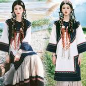 旅拍 彝族新款 民族风彝族服装 女影楼写真旅拍火把节少数民族风套装