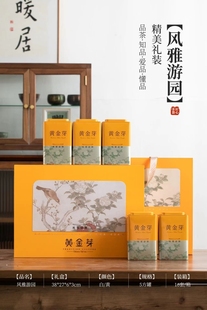 2025新品 盒空礼盒茶叶盒铁盒礼品盒方罐珍珠棉内衬 250g黄金芽包装