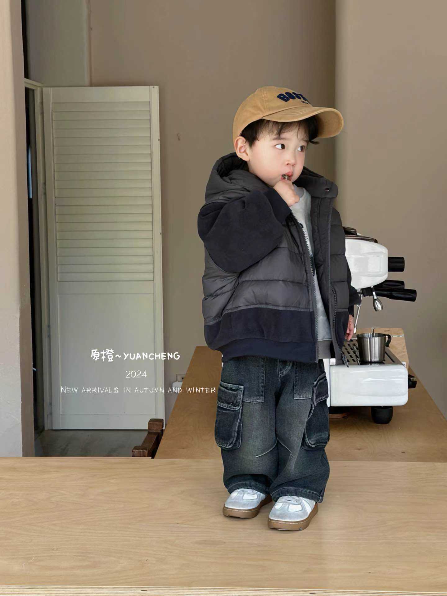 儿童YC男童女宝宝夹棉外套秋冬年款