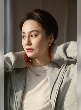 muer沐耳925银镀真金蚕蛹锁骨链