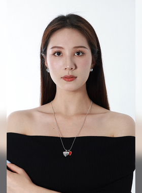 muer沐耳【简单爱】925银爱心耳钉吊坠项链戒指简约时尚耳饰