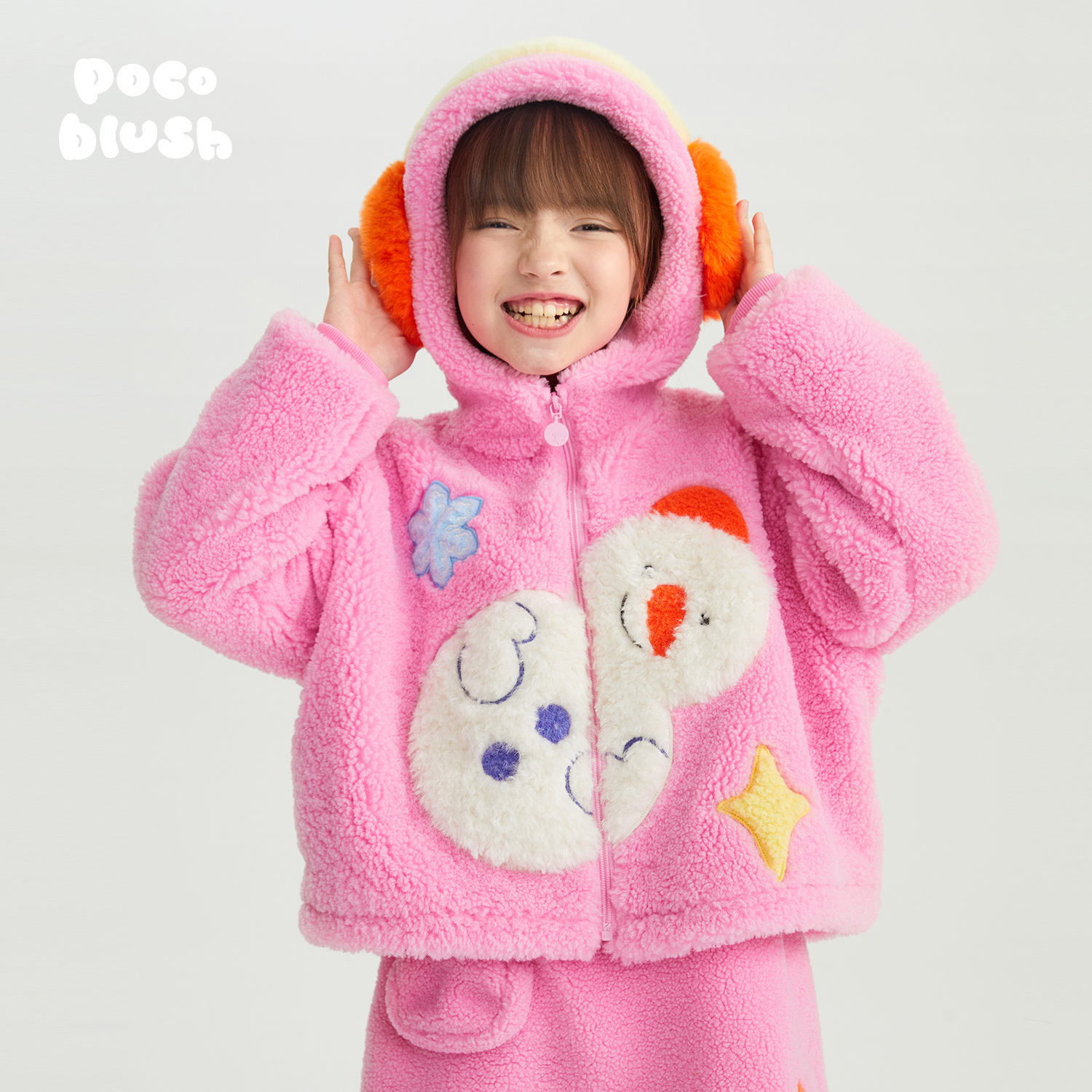 【雪人不倒翁】毛毛外套羊羔绒冬