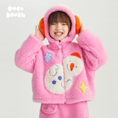 毛毛外套女童冬装 pocoblush 雪人不倒翁 连帽保暖雪人上衣加厚