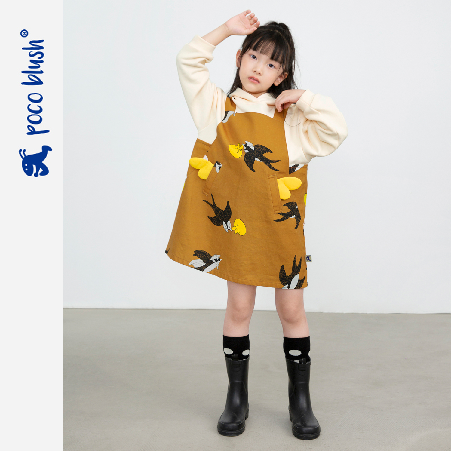 pocoblush飒·翱风假两件卫衣裙