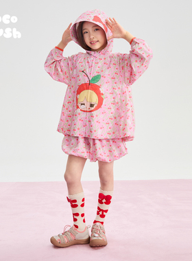 pocoblush【樱桃花海】原纱防晒外套春夏款长袖套装透气花苞短裤