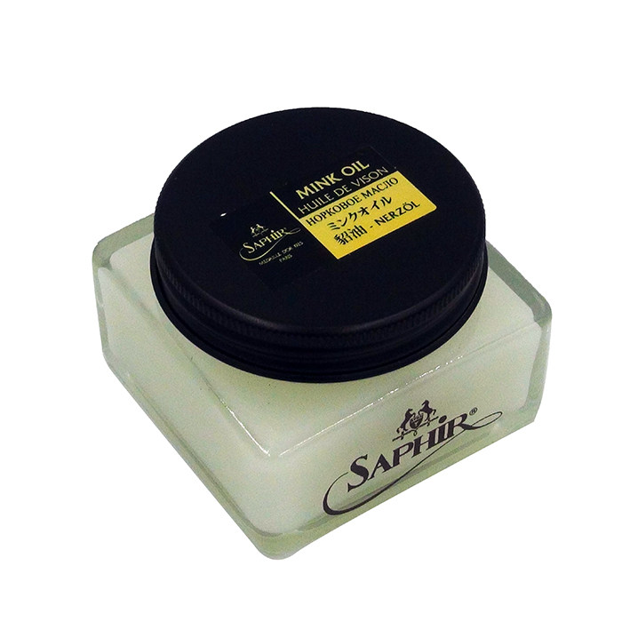 法国进口莎菲雅saphir黑金mink oil 貂油皮革专业滋润护理霜无色