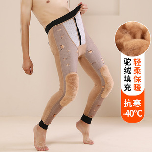 浦江裤客服饰有限公司男保暖裤加绒加厚秋冬驼绒护膝高腰束脚棉裤