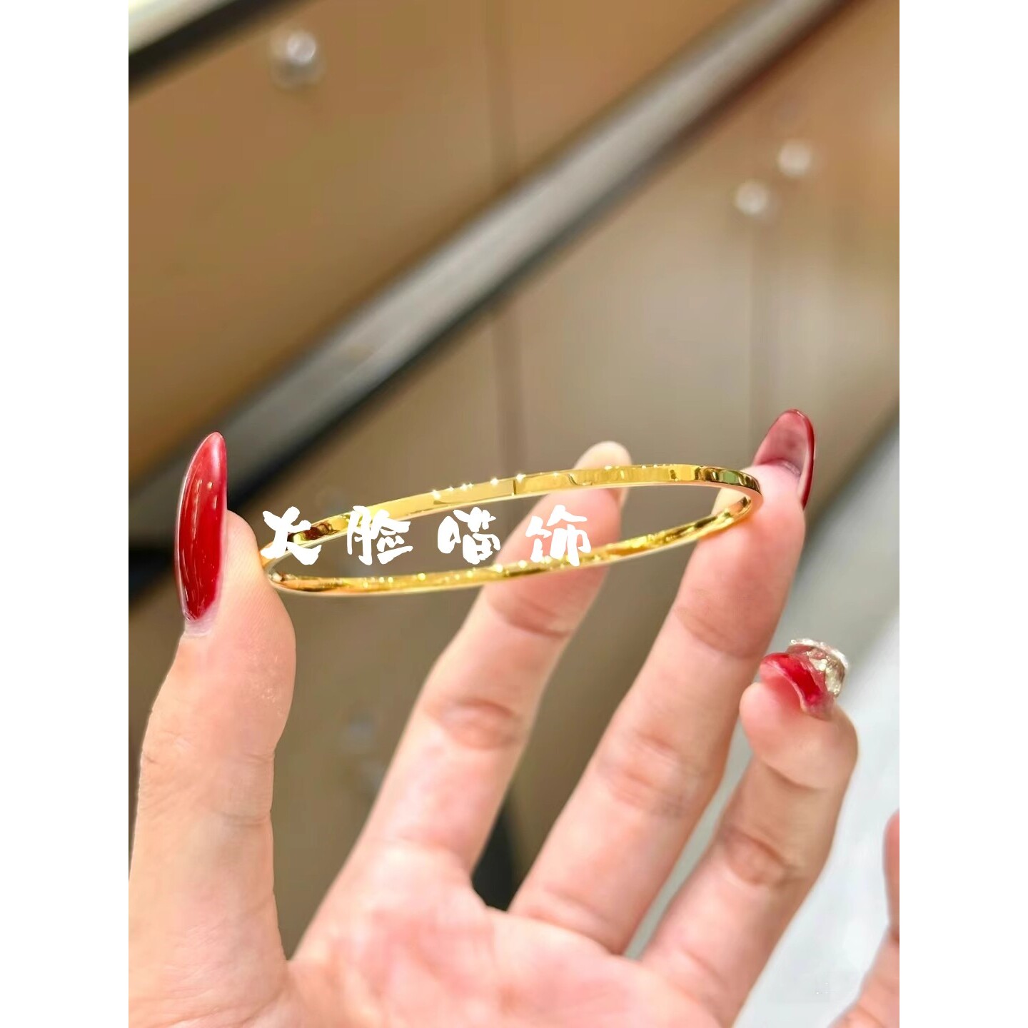 光面素圈2mm手镯钛钢不掉色小红书同款新金色金店同款细金镯子女