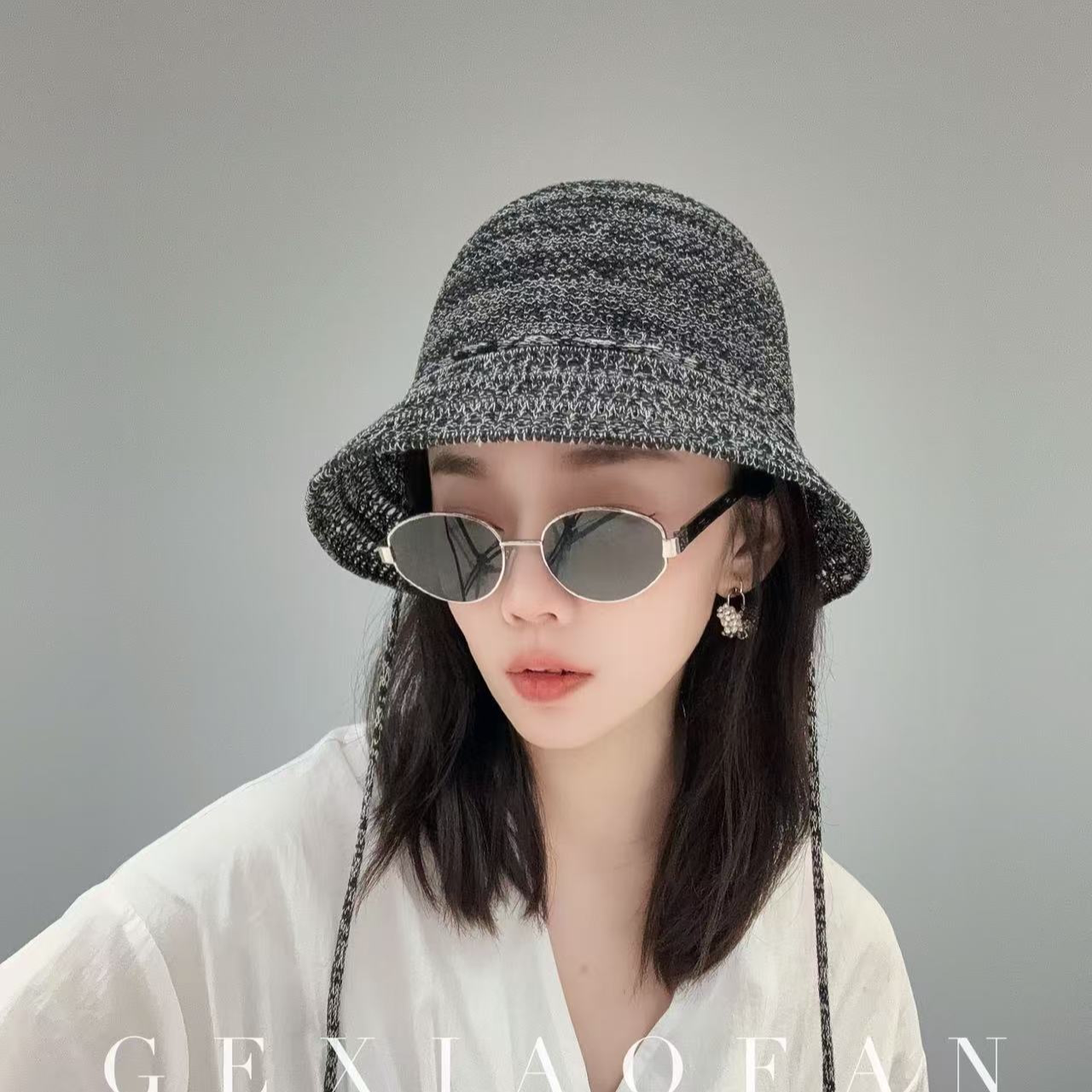 【格小梵】正品夏季镂空遮阳百搭针织帽显脸小素颜帽大头渔夫帽女