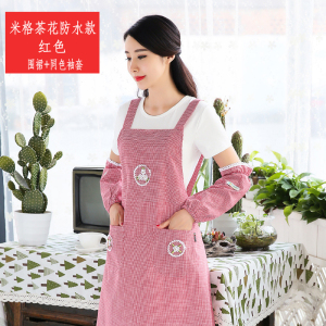 纯棉家用背带无袖围裙袖套简约