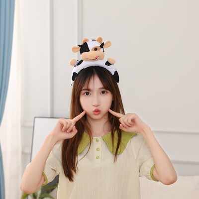 韩国少女心卡通奶牛发箍搞怪卖萌自拍道具拍照道具表演道具