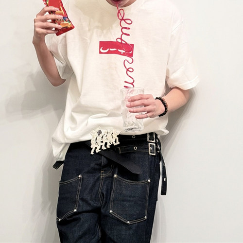 美潮SS26 Arabic Box Logo Tee阿拉伯语方框标志短袖T恤 男女同款