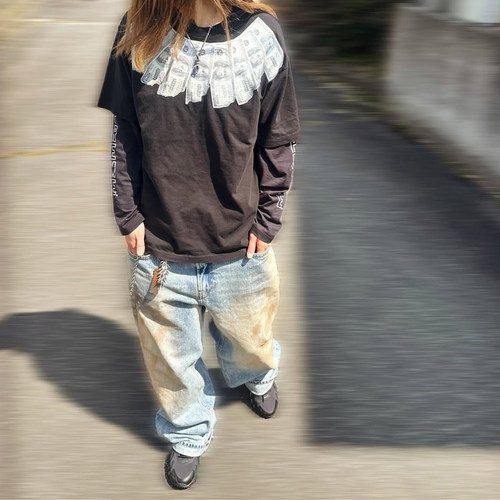 美潮联名款SS26 MONEY S/S TOP美钞羽毛印花宽松短袖T恤 男女同款
