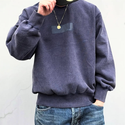 25SS WASH BOX LOGO CREWNECK方形徽标裂纹洗水BOX圆领套头卫衣
