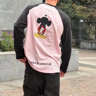 Raglan WEEK8 T恤 联名款 Top米奇印花图案圆领长袖 FW25