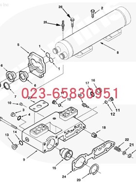 Cummins康明斯柴油机 4914502-20机滤器 机油滤清器座 轮式摊铺机