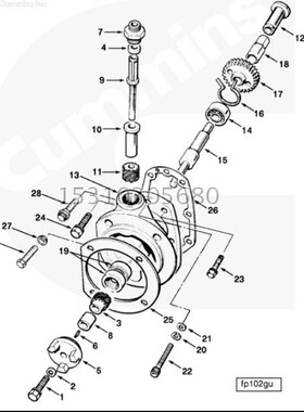 康明斯N K19 K38 M11系列燃油泵配件 泵前盖总成 3030267 3075524