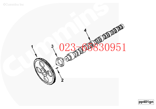 Cummins康明斯柴油发动机 凸轮轴 K19 3066881 泰雷克斯33矿用车