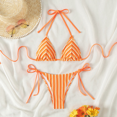 毛巾布性感系带三角杯比基尼女海边沙滩bikini swimsuit women68