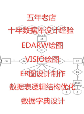 ERD实体联系图ACCESS SQL 数据库关系图 Edraw Visio代做代写代画