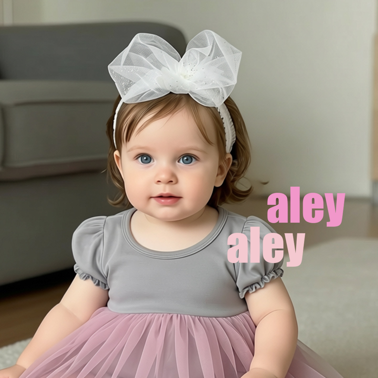 ALEY欧美网纱蝴蝶结发带女童甜美周岁头饰生日可爱婴幼儿童发带