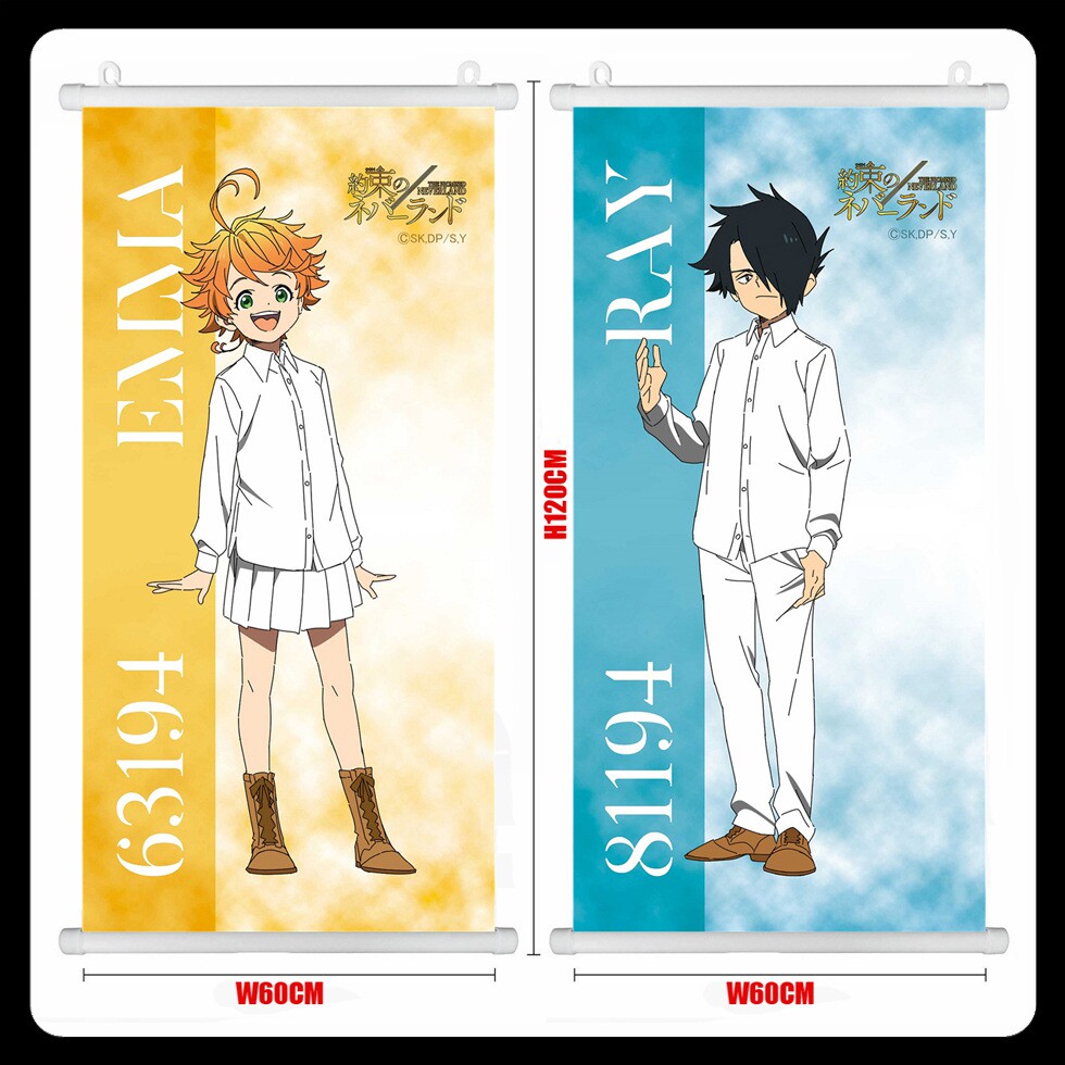 约定的梦幻岛 艾玛 雷 诺曼 二次元周边海报挂画宿舍壁画卷轴布画