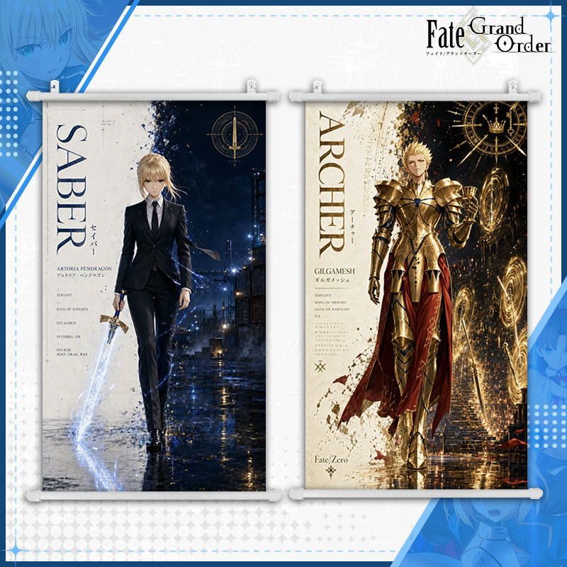 Fate/Zero周边 卫宫切嗣Saber塞巴 吉尔伽美什二次元海报挂画壁画