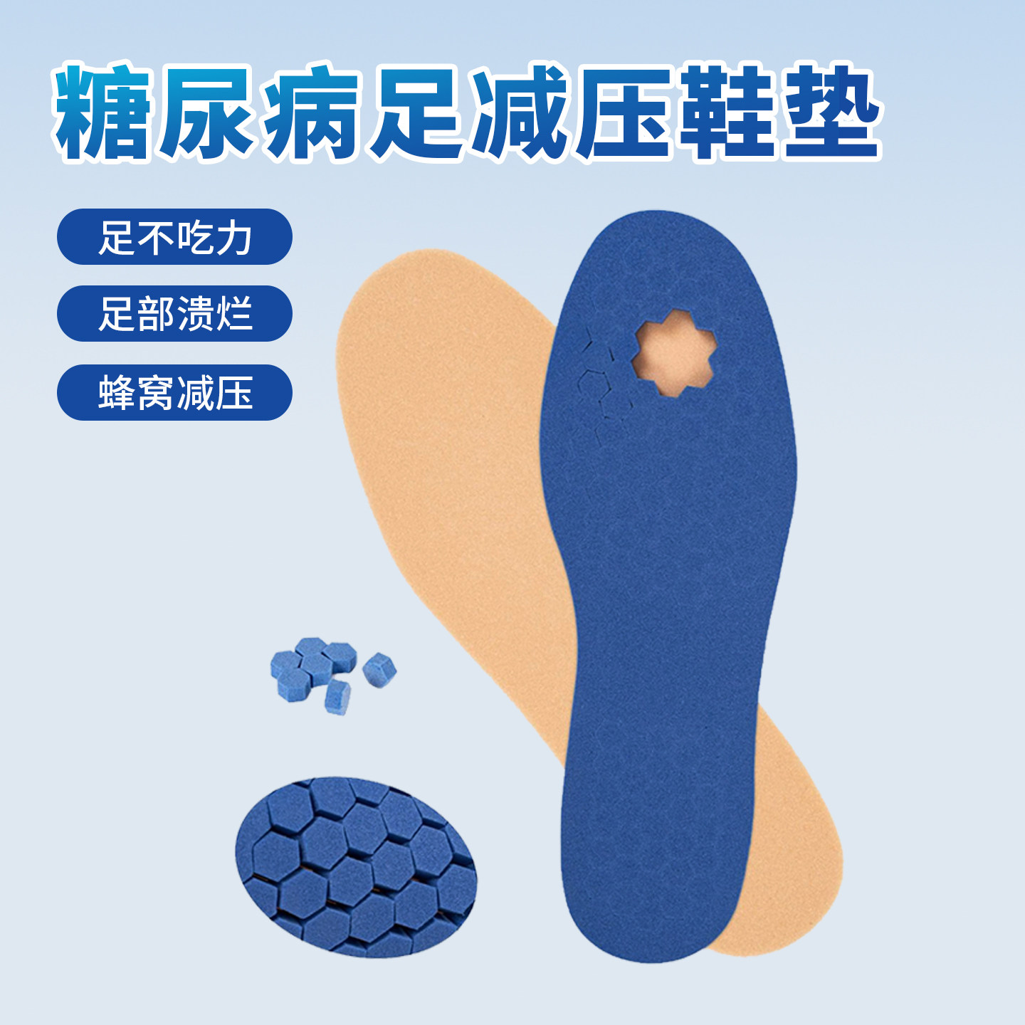 糖尿病足减压鞋垫专用烂足蜂窝减压指骨骨折鸡眼脚后跟骨刺痛风脚