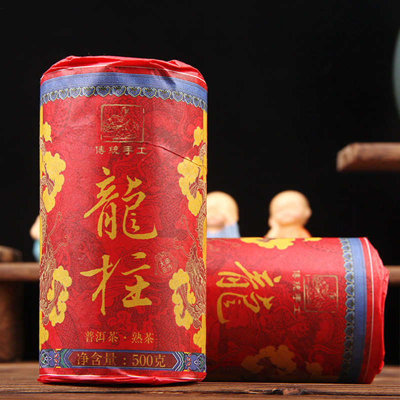 普洱茶熟茶龙柱陈年老班章茶叶古普洱