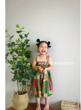 MARUKOMARUKOO 0306日系纯棉两穿防蚊裤背带裤  进口面料两色入