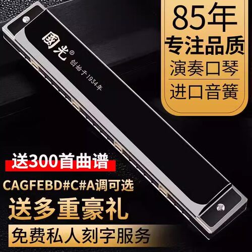 上海老品牌国光口琴24孔复音C/A/B/D/E/F/G#调初学者学生成人演奏