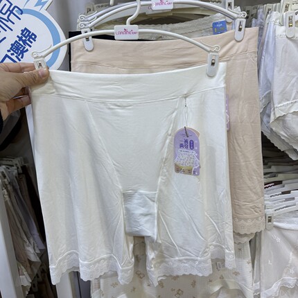 花仙子女士安全裤高腰莫代尔舒适吸湿裆蕾丝花边防走光打底安全裤