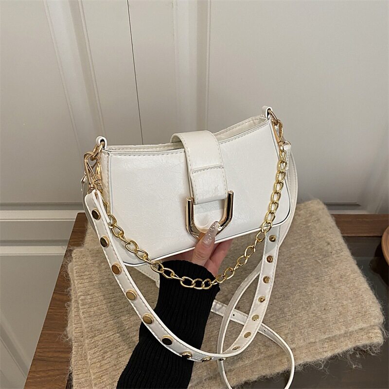 新款复古PU女包链条包时尚韩国风气质纯色百搭单肩小包四季可背