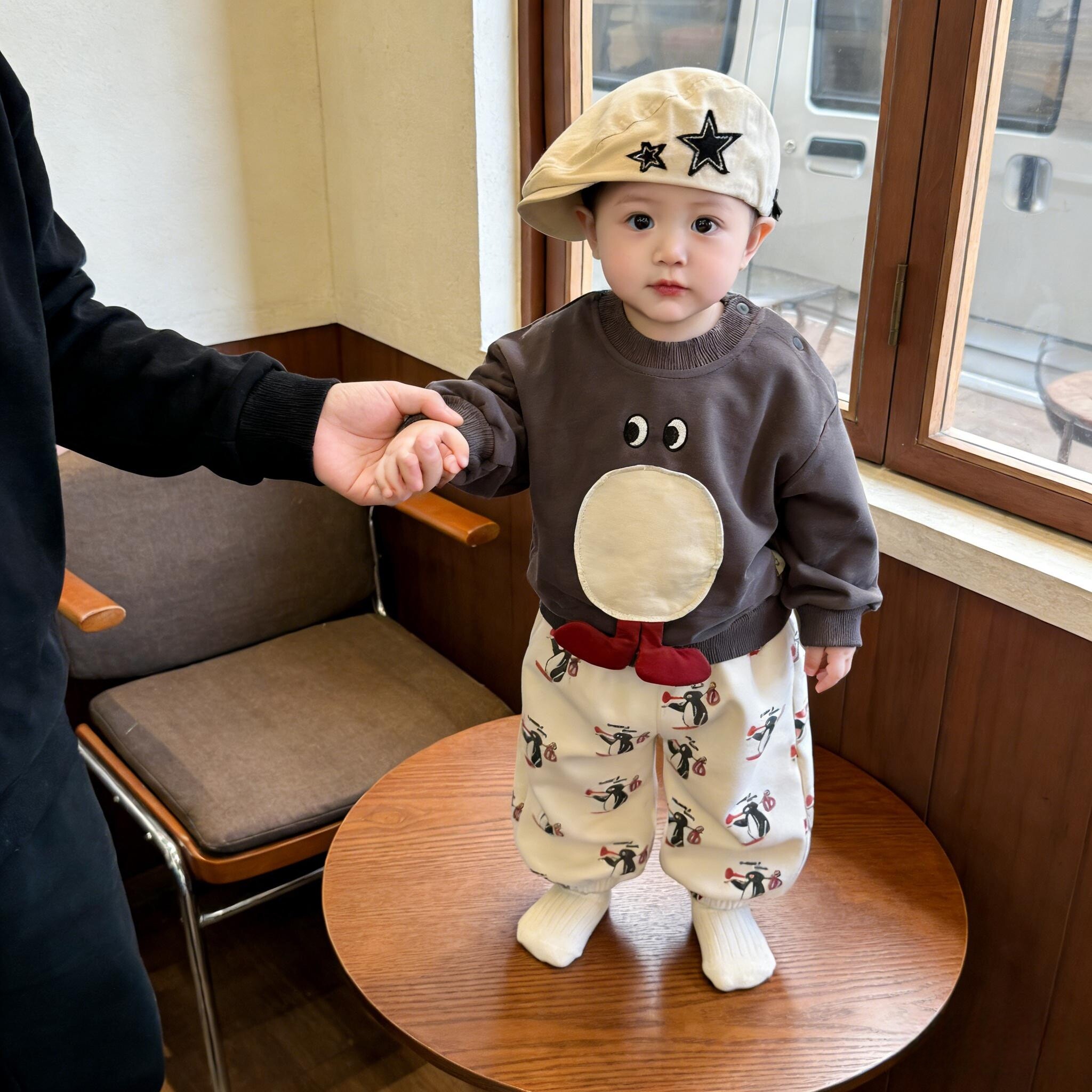 宝宝春装分体套装超萌婴儿服韩版洋气休闲风卫衣裤两件套男宝周岁