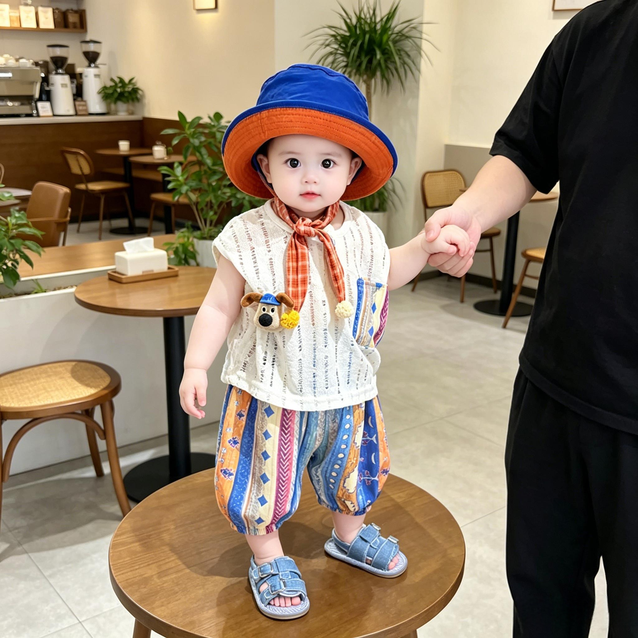 一岁男童宝宝卡通分体套装夏季天装薄款婴幼儿衣服T恤裤子两件套