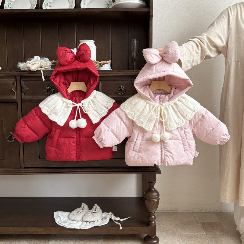 婴儿衣服棉服冬季女宝宝加厚外套洋气一岁婴幼儿冬装外出棉衣套装