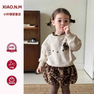 童装女童冬装2025新款洋气加绒加厚儿童衣服超好看卫衣女宝宝套装