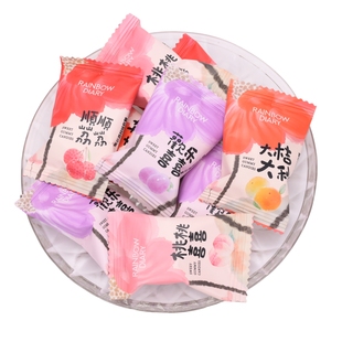 彩虹日记蜜芯果味软糖散装500g结婚喜糖果祝福语顺顺利利零食