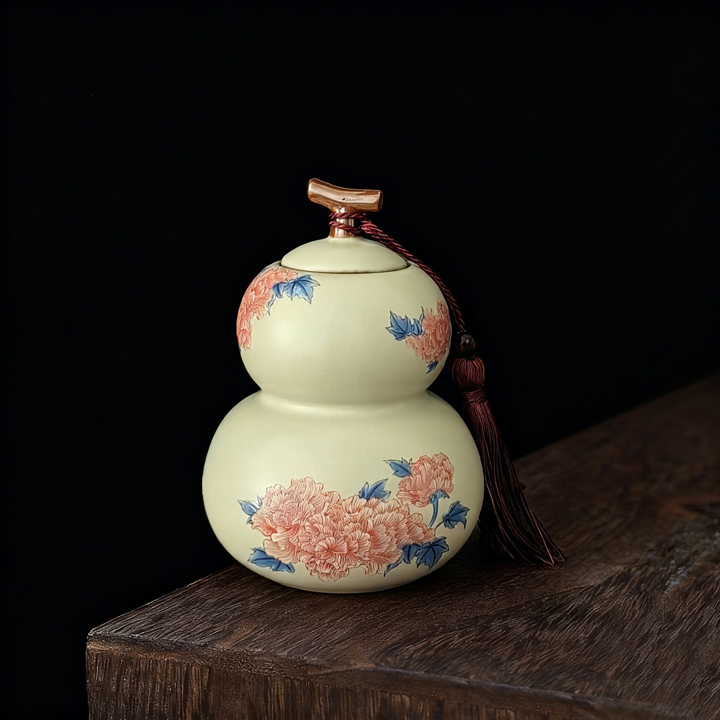 德化陶瓷茶叶罐新中式葫芦汝窑密封罐高颜值储物茶罐绿茶红茶罐子